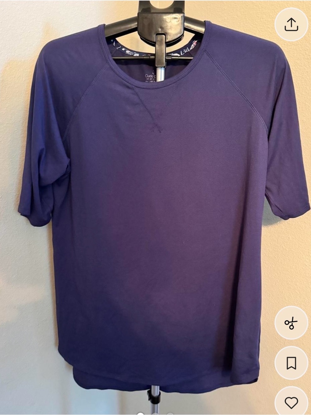 Cuddl Duds Women’s Short-Sleeve Crewneck Shirt in Navy